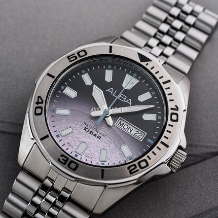 Alba Active Gravity AV3577X1 Men Gradient Dial Stainless Steel Strap