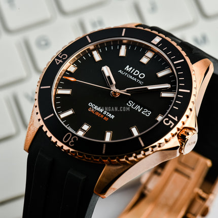 MIDO Ocean Star M026.430.37.051.00 Caliber 80 Automatic Black Dial Black Rubber Strap