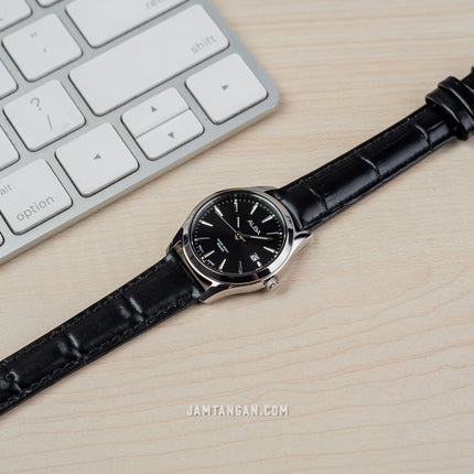 Alba AH7BN9X1_AS9R05X1 Couple Black Dial Black Leather Strap