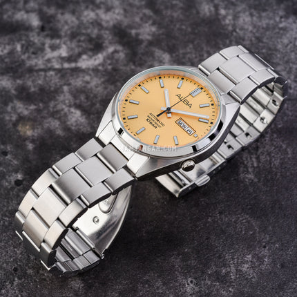 Alba Mechanical AL4325X1 Automatic Men Gilt Patterned Dial Stainless Steel Strap