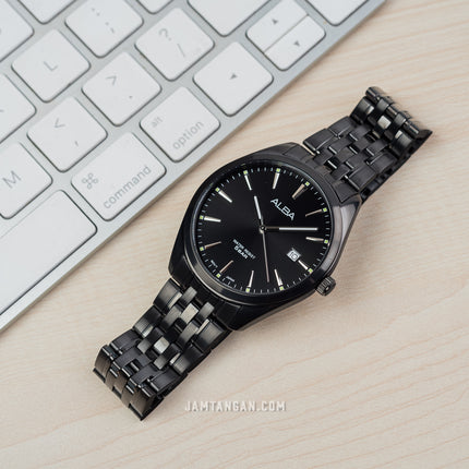 Alba AH7BP3X1_AS9R09X1 Couple Black Dial Black Stainless Steel Strap