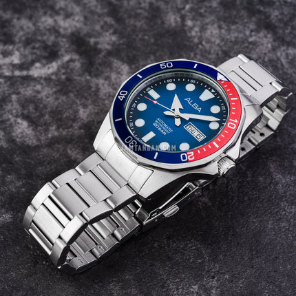 Alba Mechanical AL4541X1 Automatic Men Blue Black Gradation Dial Stainless Steel Strap