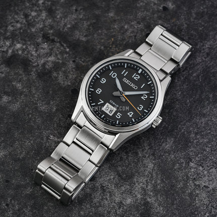 Seiko SUR569P1 Discover More Men Black Dial Stainless Steel Strap
