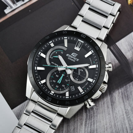 Casio Edifice EFR-573DB-1AVUDF Chronograph Black Dial Stainless Steel Band