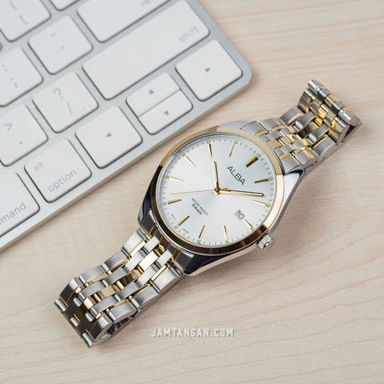 Alba AH7BN2X1_AS9Q96X1 Couple Silver Dial Dual Tone Stainless Steel Strap