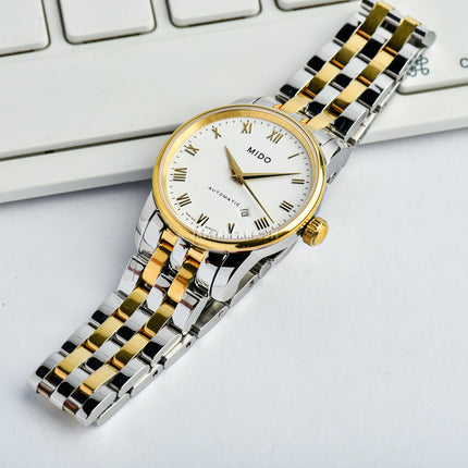 Mido Baroncelli II M7600.9.26.1 Automatic White Dial Dual Tone Stainless Steel Strap
