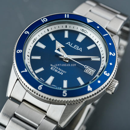 Alba Active AS9U81X1 Men Blue Dial Stainless Steel Strap