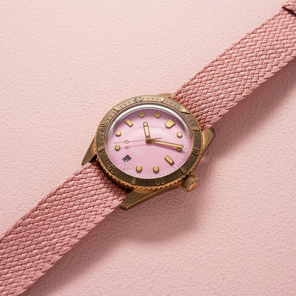 Oris Divers Sixty-Five 01-733-7771-3158-07-3-19-04BRS Cotton Candy Pink Dial Pink Nylon Strap