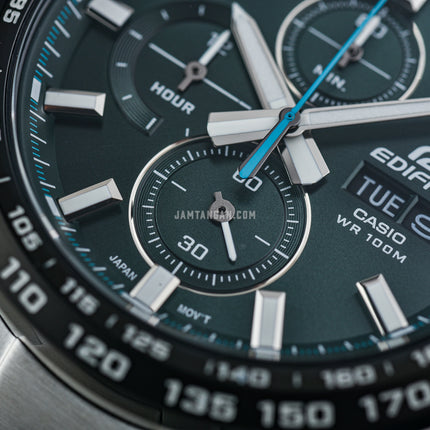 Casio Edifice EFR-574DB-3AVUDF Chronograph Green Dial Stainless Steel Band