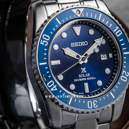 Seiko Prospex SNE585P1 Solar Divers 200M Blue Dial Stainless Steel Strap