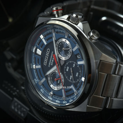 Seiko Chronograph SSB407P1 Blue Dial Stainless Steel Strap