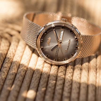 MIDO Commander M8429.3.23.11 Shade Automatic Silver Dial Rose Gold Mesh Strap Special Edition