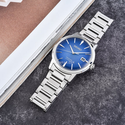 Seiko Presage SRPJ13J1 Cocktail Time Aviation Automatic Blue Dial Stainless Steel Strap