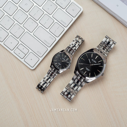 Alba ARX129X1_ARX109X1 Couple Black Dial Stainless Steel Strap