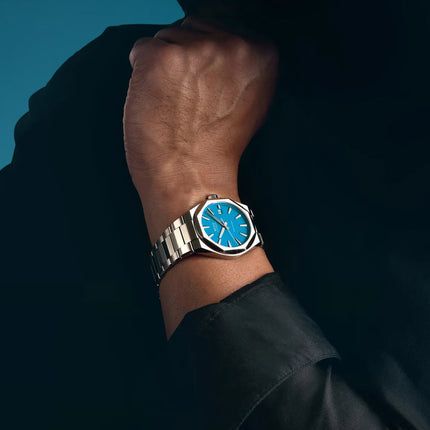 MIDO Multifort 8 M055.507.11.041.00 One Crown Turquoise Dial Stainless Steel Strap