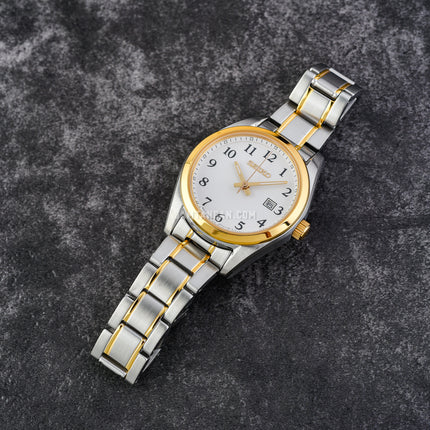 Seiko Ladies SUR466P1 Discover More White Dial Dual Tone Stainless Steel Strap