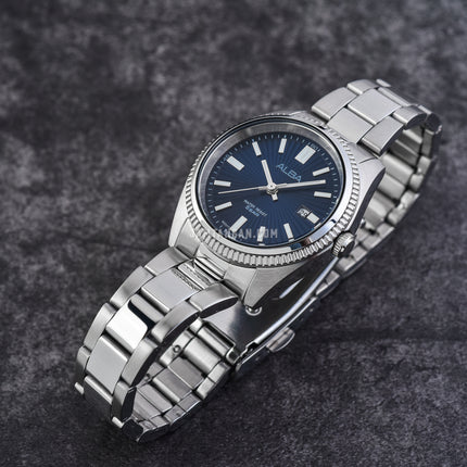 Alba Prestige AH7CL1X1 Ladies Blue Patterned Dial Stainless Steel Strap