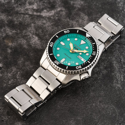 Seiko 5 Sports SRPK33K1 5KX Midi SKX Sports Style Baby Blue Dial Stainless Steel Strap