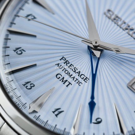 Seiko Presage SSK037J1 Cocktail Time Skydiving GMT Light Blue Dial Stainless Steel Strap