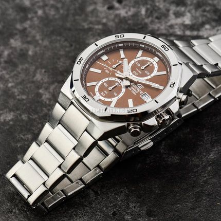 Casio Edifice EFV-640D-5AVUDF Chronograph Men Brown Dial Stainless Steel Band