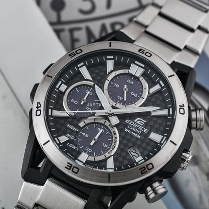 Casio Edifice EQS-960D-1AVUDF Sospensione Black Carbon Fiber Dial Stainless Steel Band