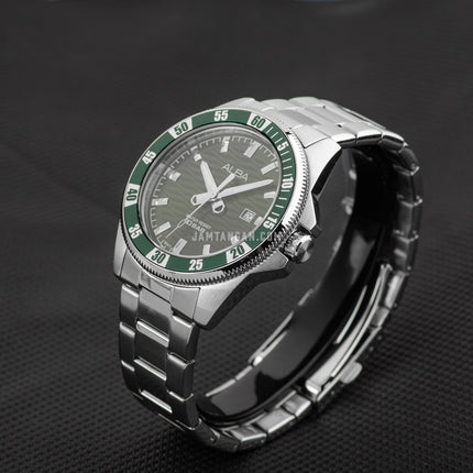 Alba Active AG8L87X1 Men Green Patterned Dial Stainless Steel Strap