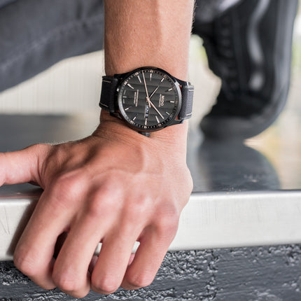Mido Multifort M038.431.37.051.00 Chronometer Automatic Black Dial Black Leather Strap