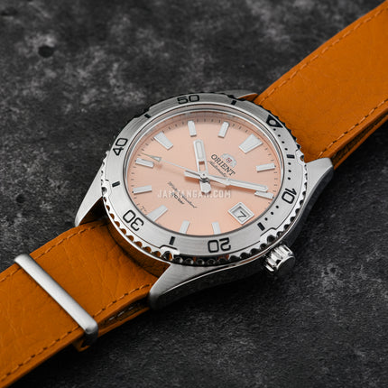 Orient Mako 40 RA-AC0Q05P Men Apricot Dial Brown Leather Strap