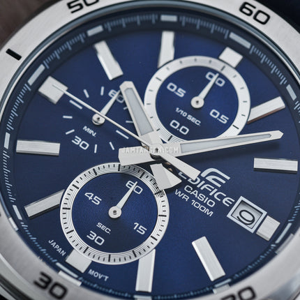 Casio Edifice EFV-640L-2AVUDF Chronograph Men Blue Dial Blue Leather Band