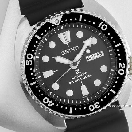 Seiko Prospex SRPE93K1 Turtle Automatic Divers 200M Black Dial Black Rubber Strap