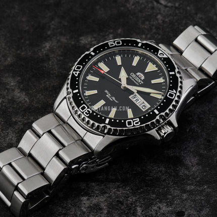 Orient Sports RA-AA0001B Kamasu Automatic Divers Black Dial Stainless Steel Strap