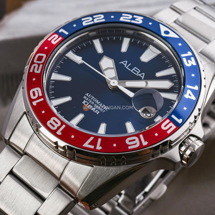 Alba Mechanical AU4067X1 Automatic Men Blue Dial Stainless Steel Strap