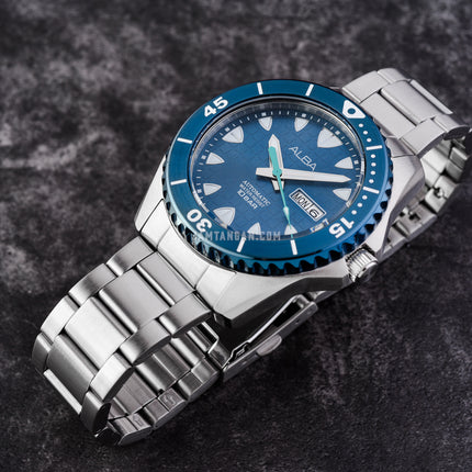 Alba Mechanical AL4575X1 Automatic Men Blue Patterned Dial Stainless Steel Strap