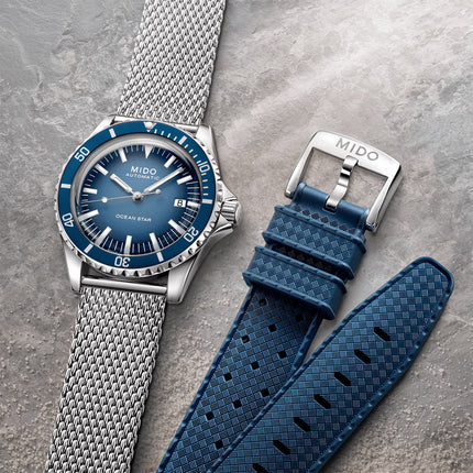 MIDO Ocean Star M026.807.11.041.01 Tribute Blue Dial Mesh Strap Special Edition + Extra Strap