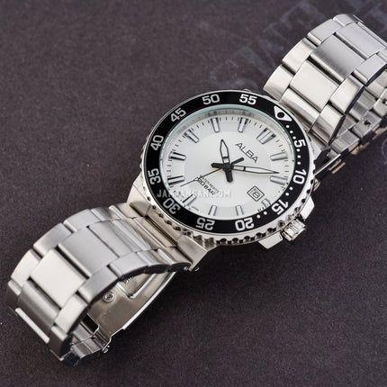 Alba Active AS9S89X1 Men Silver White Dial Stainless Steel Strap