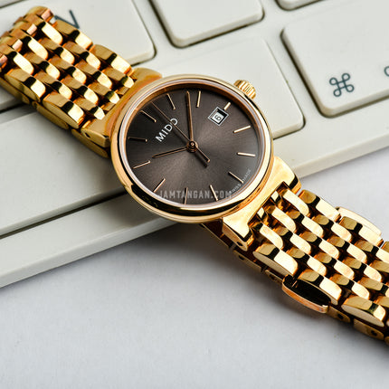 MIDO Dorada M2130.3.13.1 Grey Dial Rose Gold Stainless Steel Strap