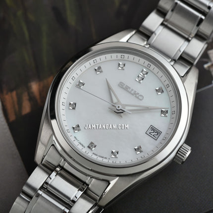 Seiko Ladies SUR579P1 Discover More Crystal Mother Of Pearl Dial Stainless Steel Strap