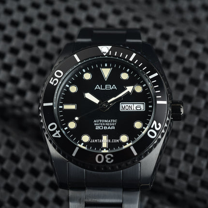 Alba Active AL4331X1 Men Automatic Black Dial Black Stainless Steel Strap