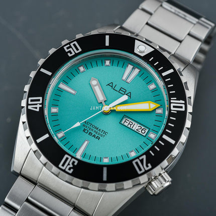 Alba Mechanical AL4705X1 Automatic Men Turquoise Dial Stainless Steel Strap
