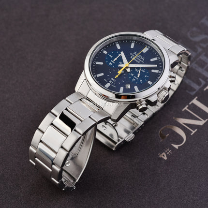 Alba Active AT3J55X1 Men Chronograph Blue Dial Stainless Steel Strap