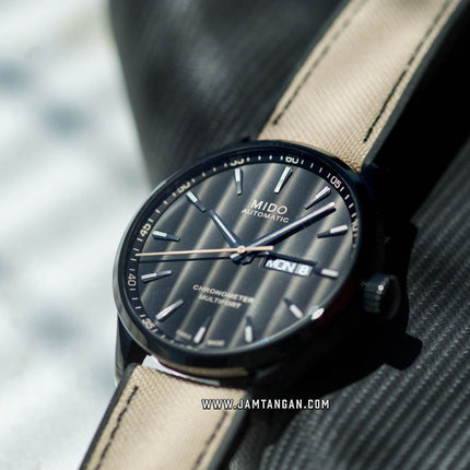 MIDO Multifort M038.431.37.051.09 Chronometer Automatic Black Dial Biege Fabric Strap