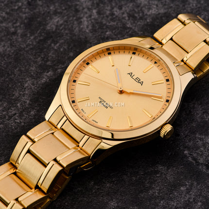 Alba Prestige ARX008X1 Men Gilt Dial Gold Stainless Steel Strap