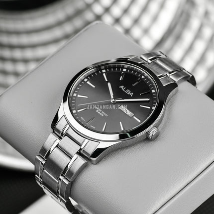 Alba Prestige AJ6153X1 Men Grey Brown Dial Stainless Steel Strap