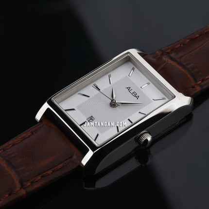 Alba Fashion AH7DH9X1 Ladies Silver Dial Brown Leather Strap