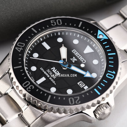 Seiko Prospex SNE575P1 PADI Solar Black Dial Stainless Steel Strap Special Edition