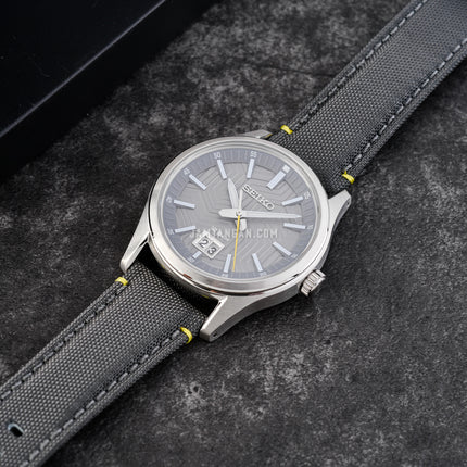 Seiko Classic SUR543P1 Men Grey Dial Grey Nylon Strap