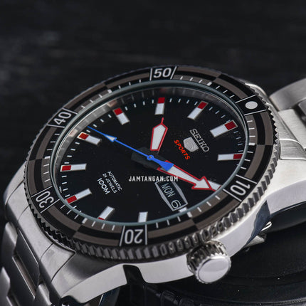 Seiko 5 Sports SRP735K1 Black Dial Stainless Steel Strap