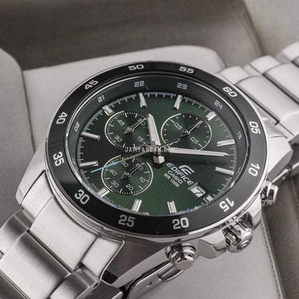 Casio Edifice EFR-526D-3AVUDF Chronograph Men Green Dial Stainless Steel Band