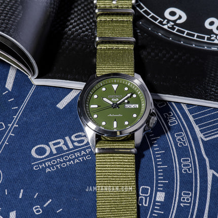 Seiko 5 Sports SRPE65K1 Automatic Green Olive Dial Green Olive Nylon Strap