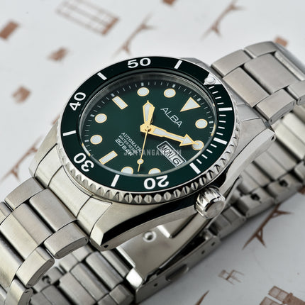 Alba Mechanical AL4287X1 Men Green Dial Stainless Steel Strap